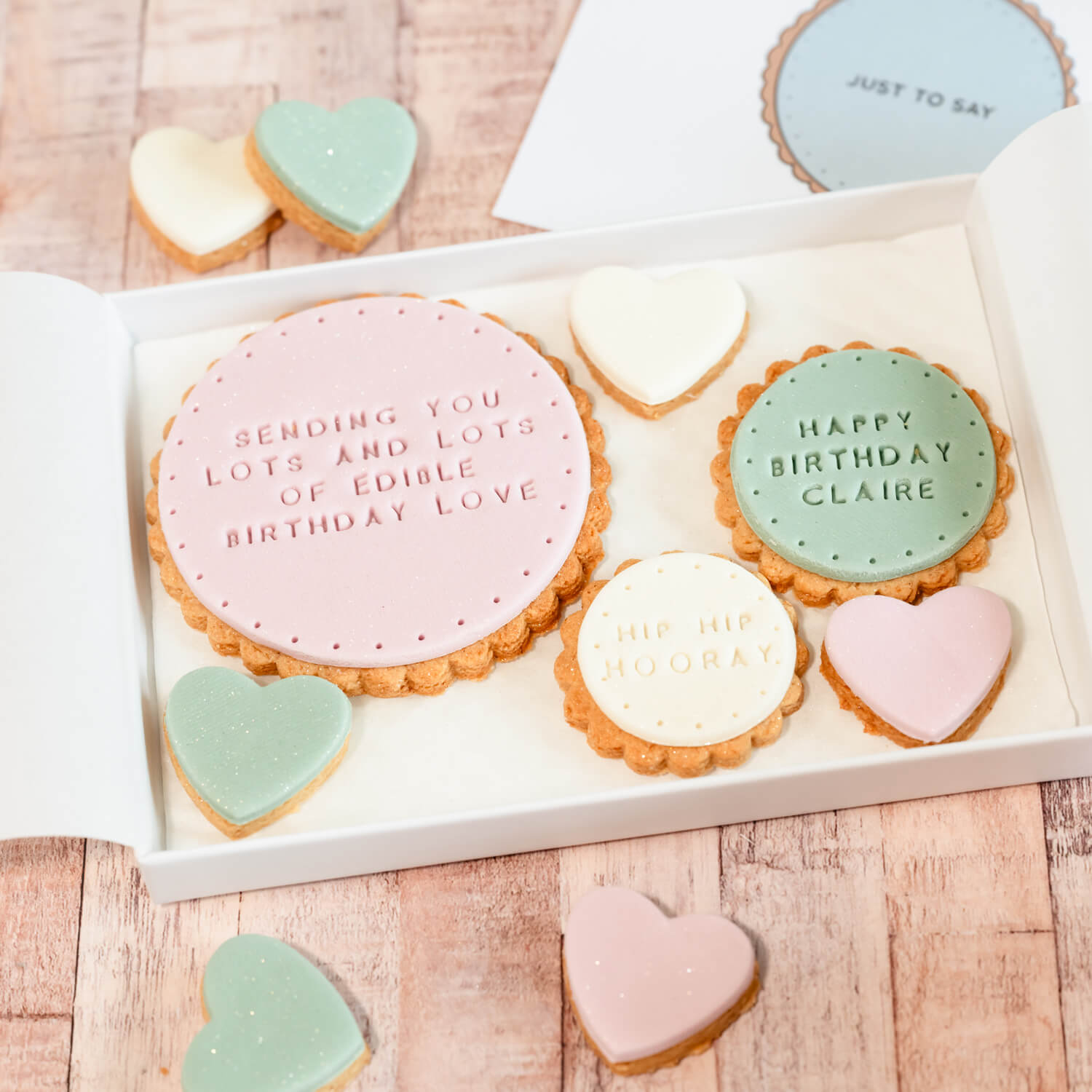 Edible birthday Love heart set