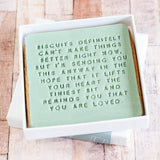 You are loved green single square